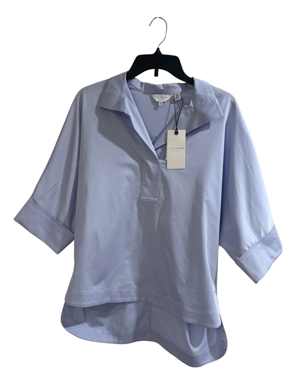 New Ted Baker London Avereye Batwing Popover Blouse Light Blue Women’s Size 0
